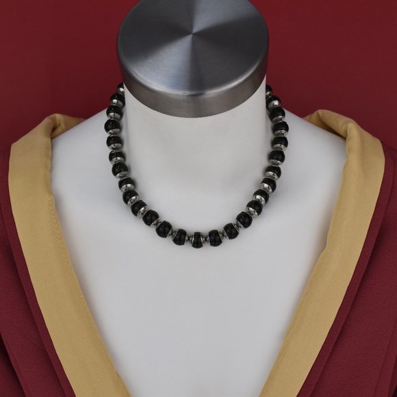 Deep green chunky necklace, statement casual necklace - Picture 12 of 15